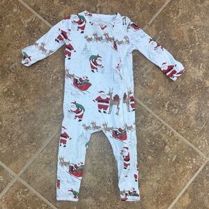 Pottery Barn Kids Santa and Reindeer One Piece - Red and White